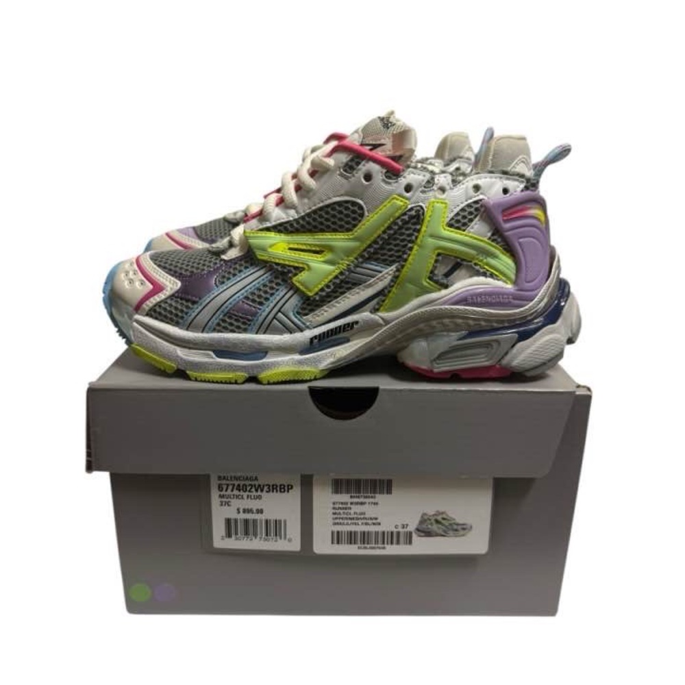 Balenciaga Runner Track Sneakers Platform Grey Purple Pink IT37 W37 Women Train